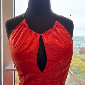 Elegant Red Halter beautiful Dress, Brand New Size M,
